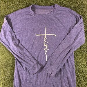 Women’s Purple “Faith” Long Sleeve Shirt